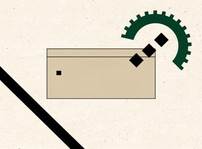Abstract geometric illustration of a command-line tool generating components